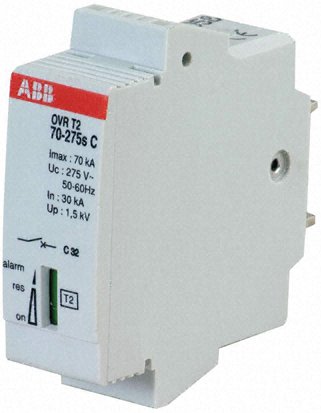 Arrester, type 2, industrial circuit protection, cartridge, OVR series, single pole