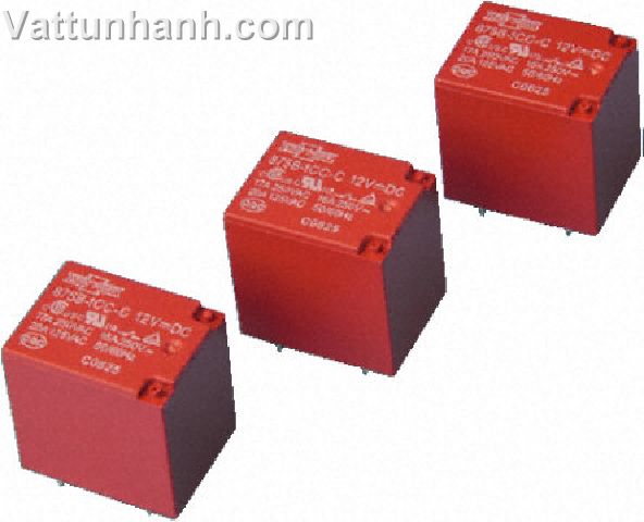 Relay, PCB, miniature, sugar cube, SPNO, 16/12A, sealed, 12Vdc