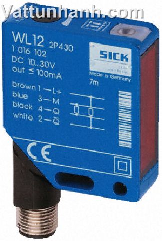 Switch, sensor, proximity, WL12-3P431, retro reflective, PNP O/P, plug in